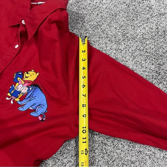 Vintage Winnie The Pooh Red Full Sleeve Button Down Shirt Women’s XL - Picture 9 of 11